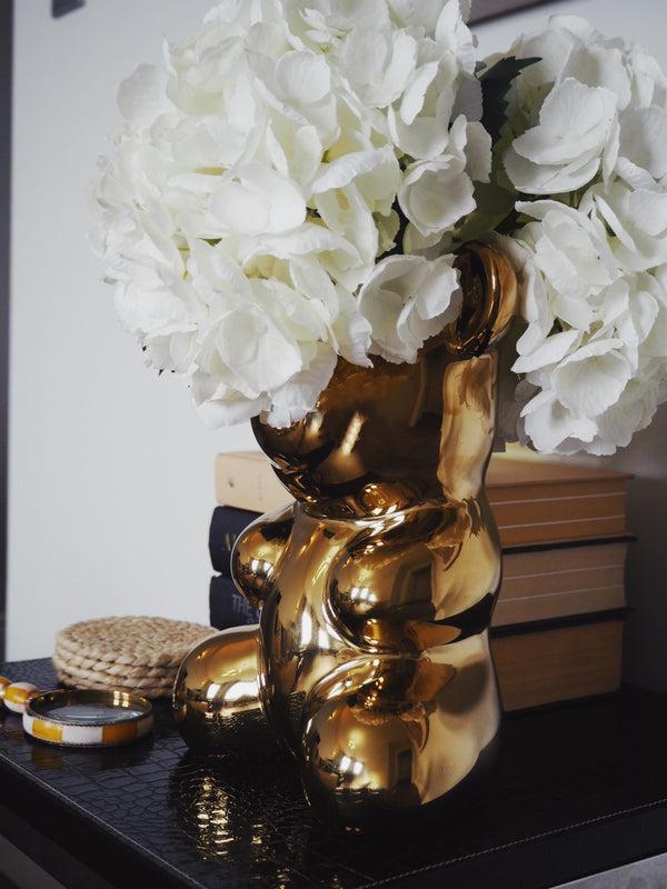 Crystal Haze Nostalgia Bear Vase - Golden
