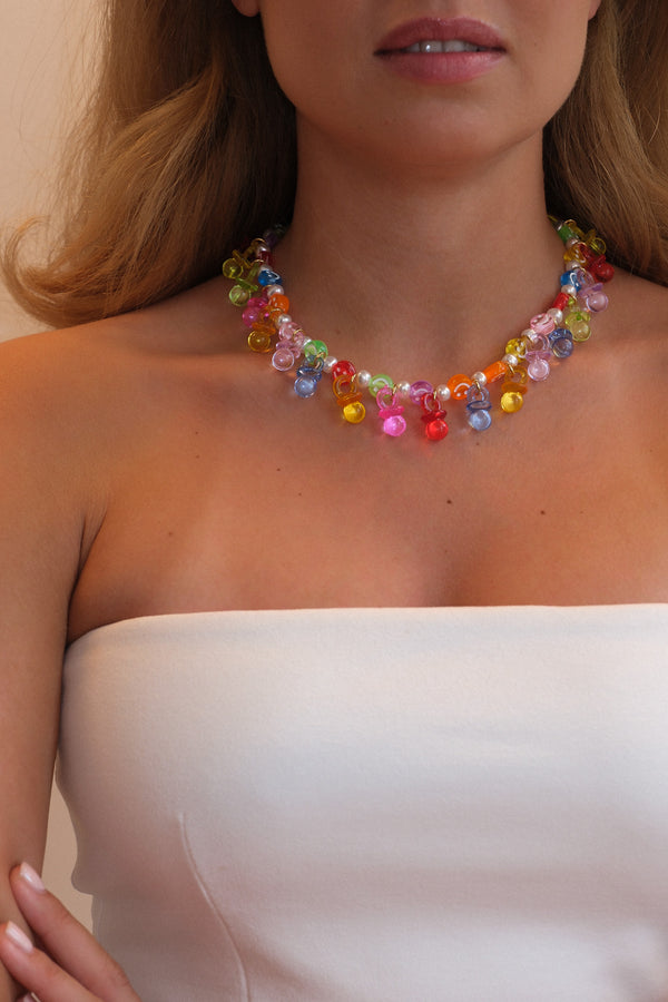 Crystal Haze Pacifier Nostalgia Necklace