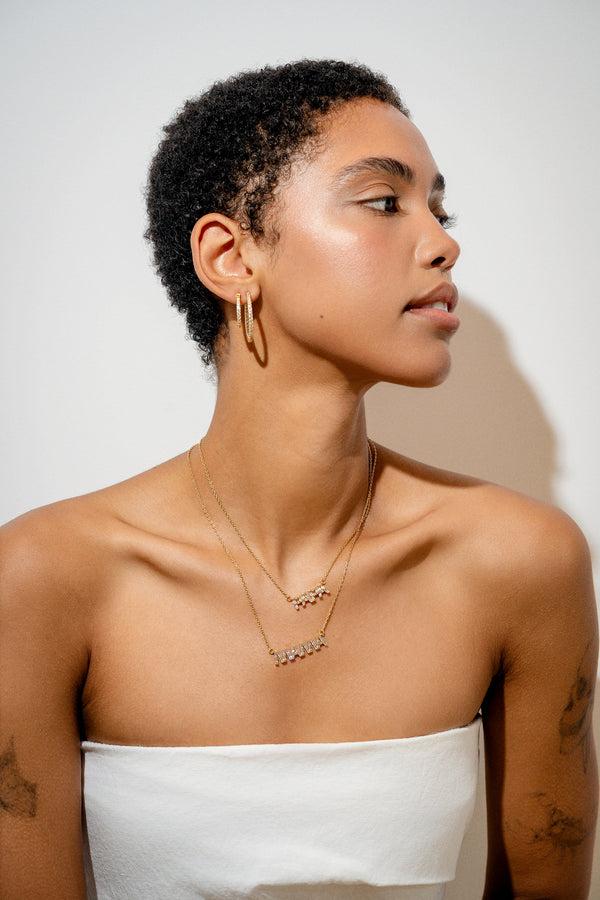 Crystal Haze Papa Baguette Necklace