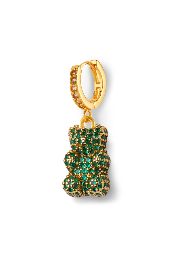 crystal haze Pave Nostalgia bear hoop - Emerald