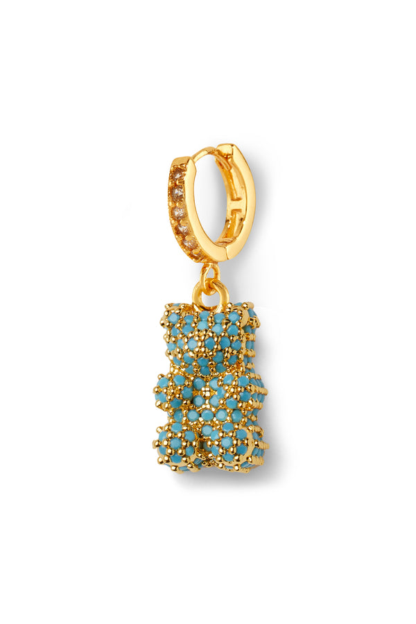 crystal haze Pave Nostalgia bear hoop - Mykonos blue