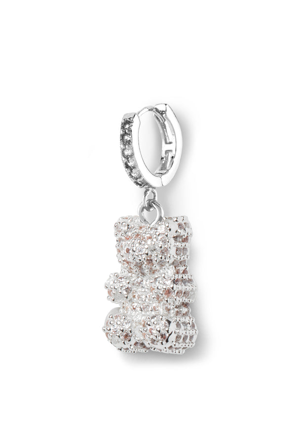 crystal haze Pave Nostalgia bear hoop - Silver Pave