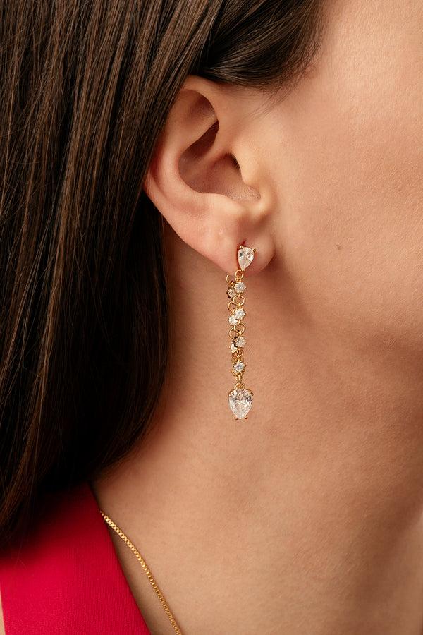 Crystal Haze Pear Drop Earrings