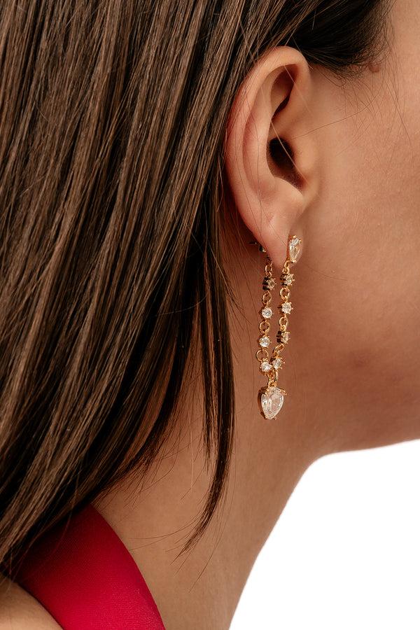 Crystal Haze Pear Drop Earrings