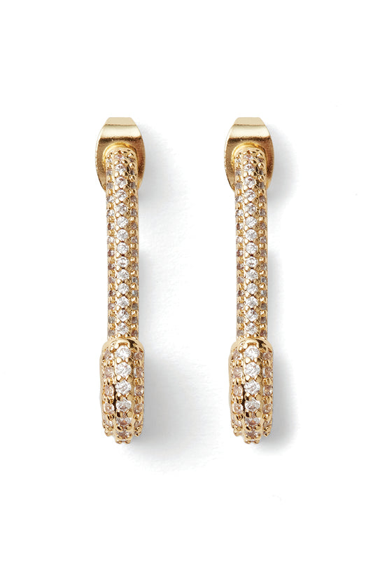 Crystal Haze Pin Up Earrings - Clear
