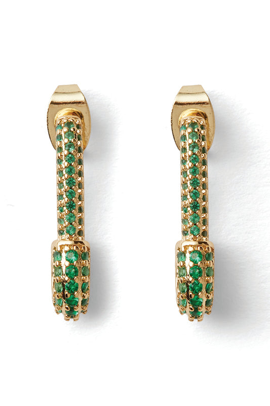 Crystal Haze Pin Up Earrings - Emerald
