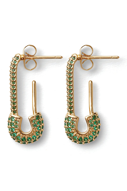 crystal haze Pin up earrings - Emerald