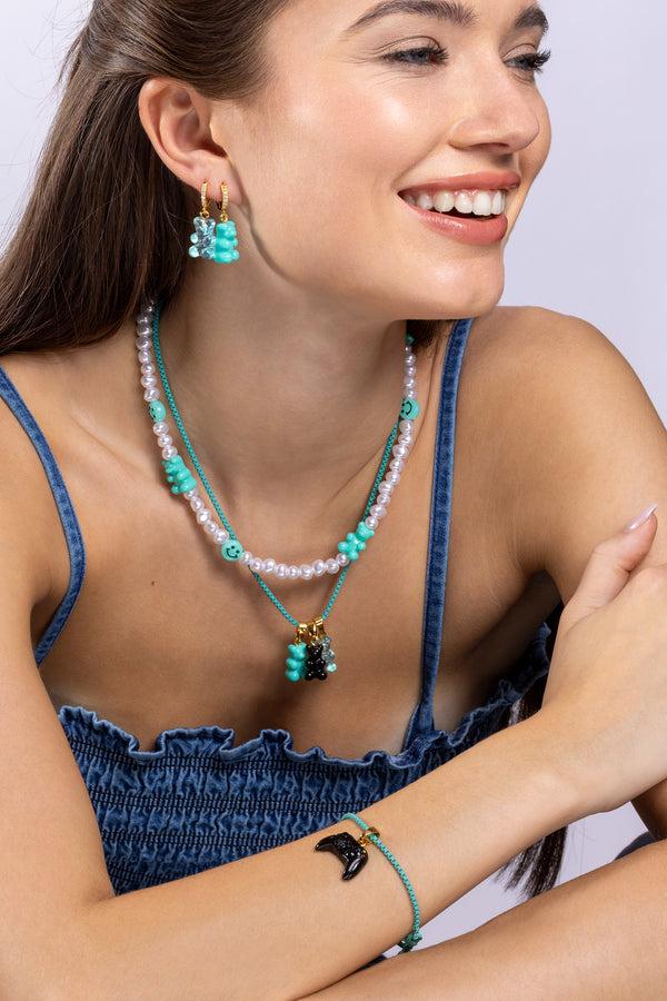 Crystal Haze Plastalina Chain - Mykonos Blue