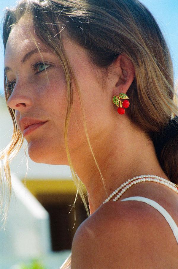 Crystal Haze Pop The Cherry Earrings