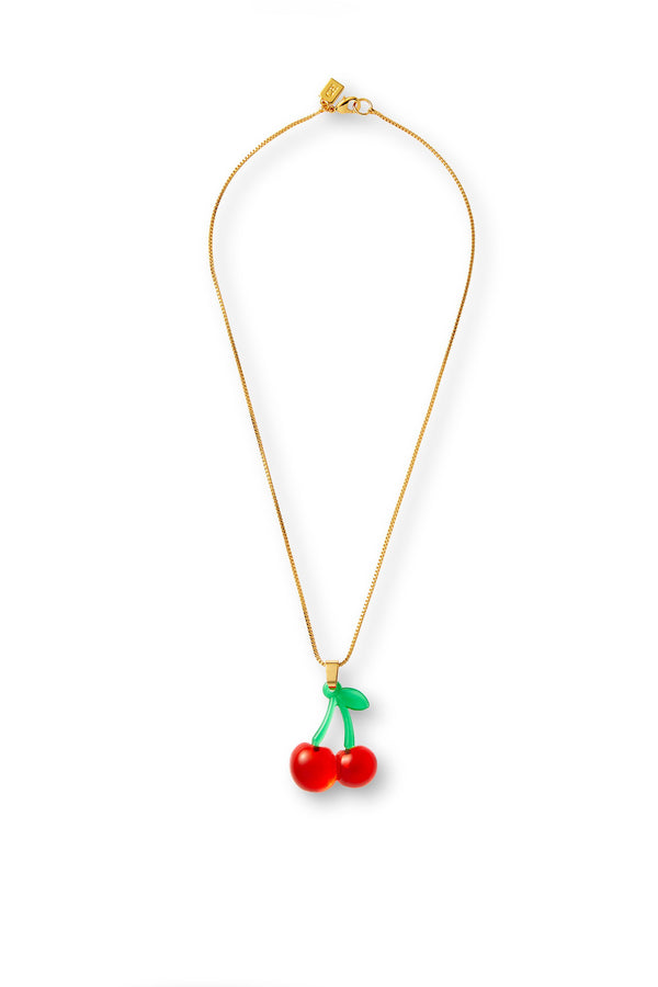 Crystal Haze Pop The Cherry Necklace - Golden