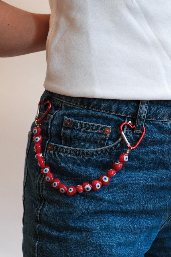 Crystal Haze Protector On The Go Bag Chain - Red