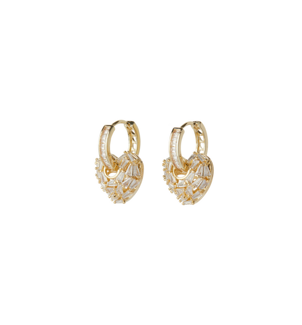 crystal haze Puzzle Heart earrings