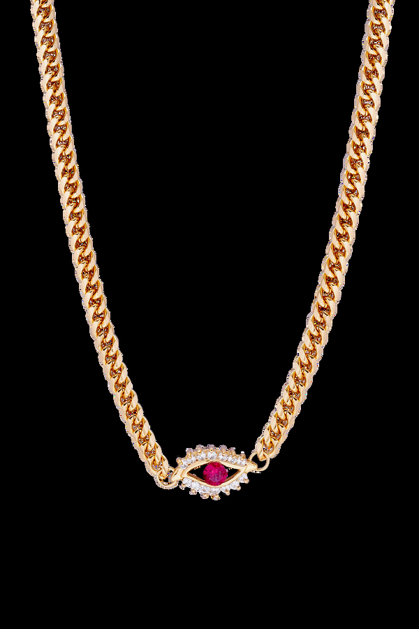 crystal haze See No Evil Necklace - Pink