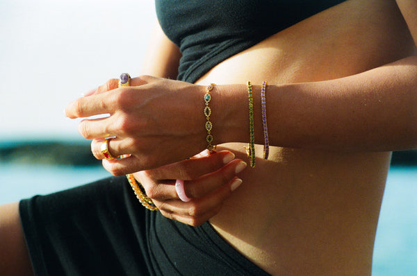 Crystal Haze Serena Bracelet - Olive