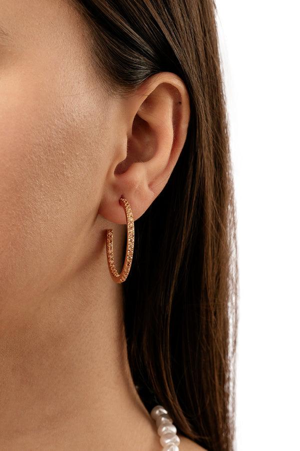 Crystal Haze Serena Hoops - Champagne