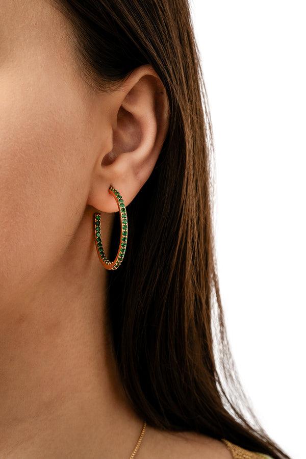 Crystal Haze Serena Hoops - Emerald