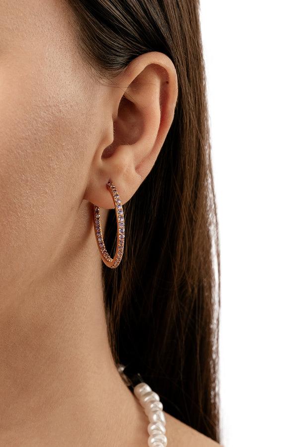 Crystal Haze Serena Hoops - Lavender