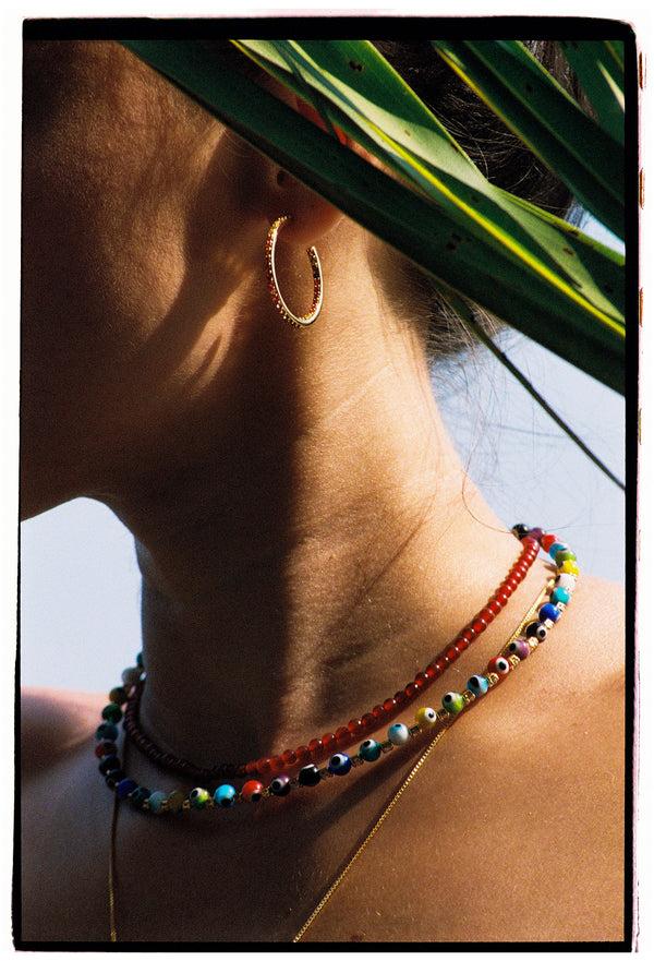 Crystal Haze Serena Hoops - Rainbow
