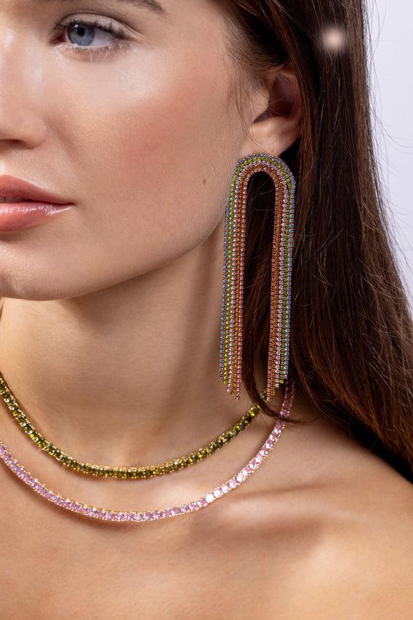 Crystal Haze Serena Necklace - Olive