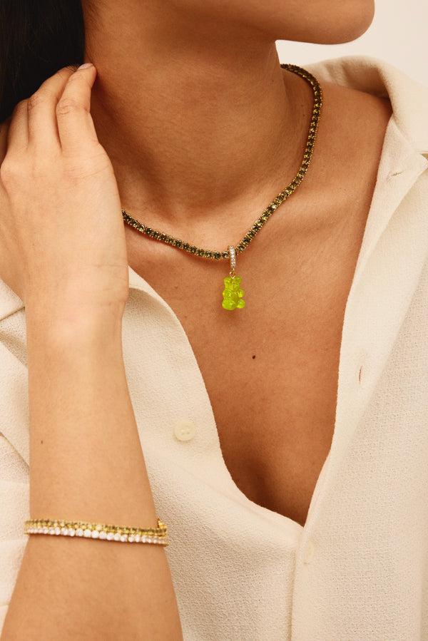 Crystal Haze Serena Necklace - Olive