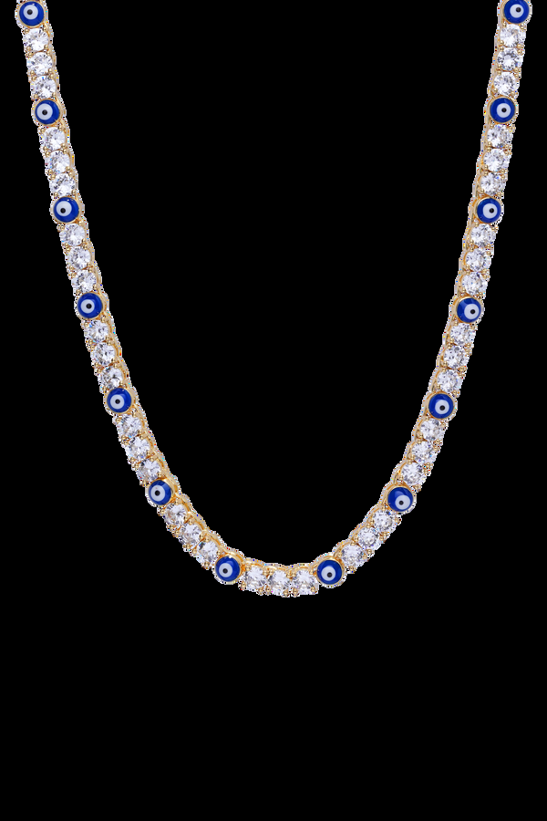 crystal haze Serena Necklace x Evil Eye - Greek Blue