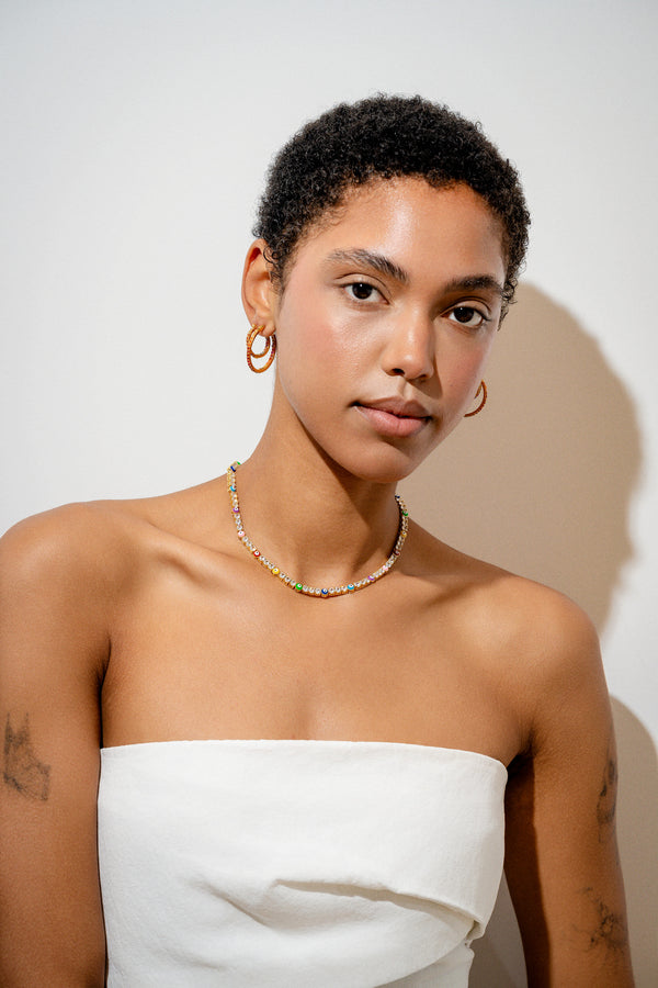 Crystal Haze Serena Necklace X Evil Eye Rainbow