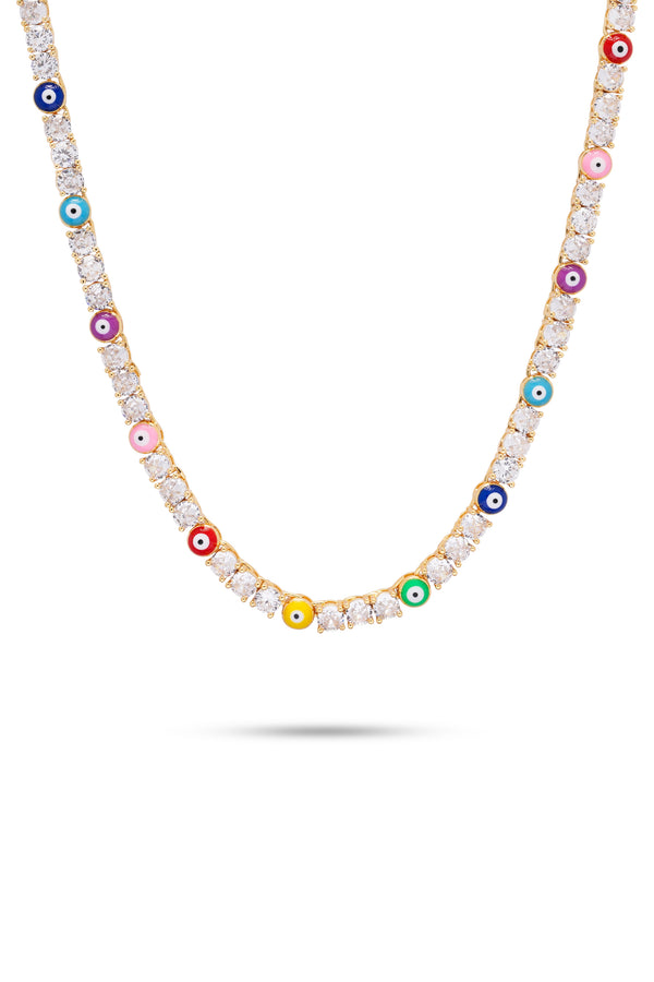 Crystal Haze Serena Necklace X Evil Eye Rainbow