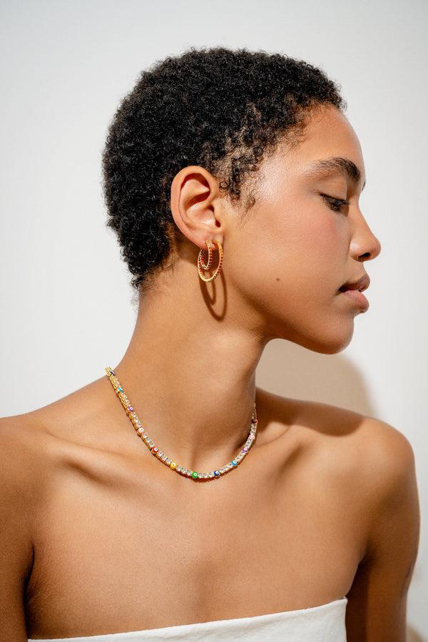 Crystal Haze Serena Necklace X Evil Eye Rainbow