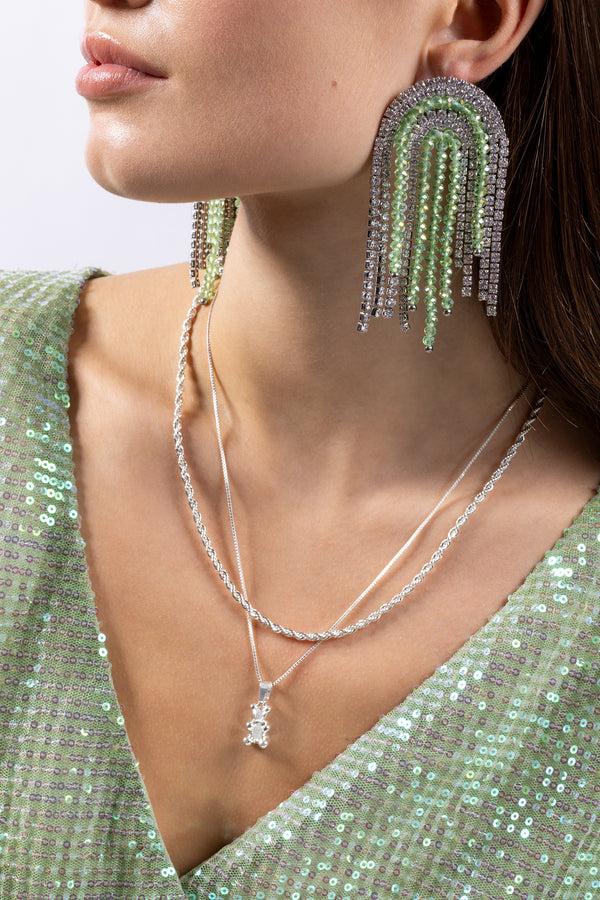 Crystal Haze Silver Rope Chain