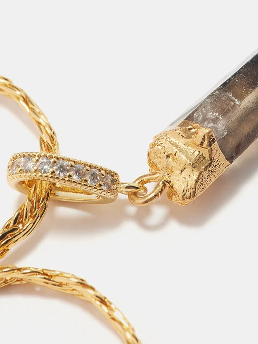 Crystal Haze Smokey Quartz - Pave Connector
