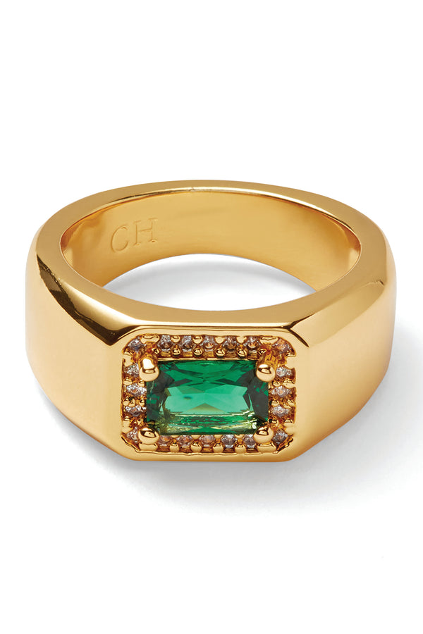 crystal haze The Lady Boss pinky ring - Emerald