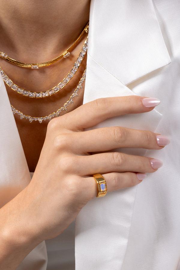 Crystal Haze The Lady Boss Pinky Ring - Opal