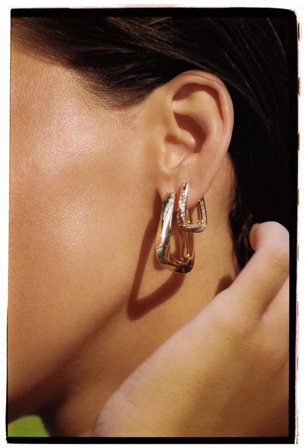 Crystal Haze Trinity Hoops Pavè