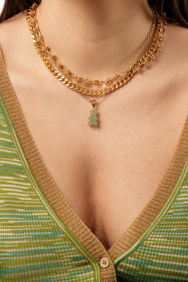 Crystal Haze Crystal Nostalgia Bear - Classic Connector - Jade