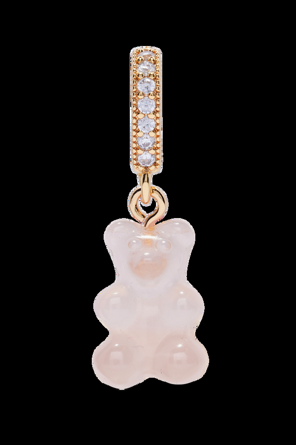 crystal haze Crystal Nostalgia Bear - Pave Connector - Rose Quartz