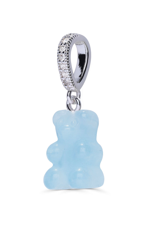 Crystal Haze Crystal Nostalgia Bear Pave Connector - Silver - Aquamarine