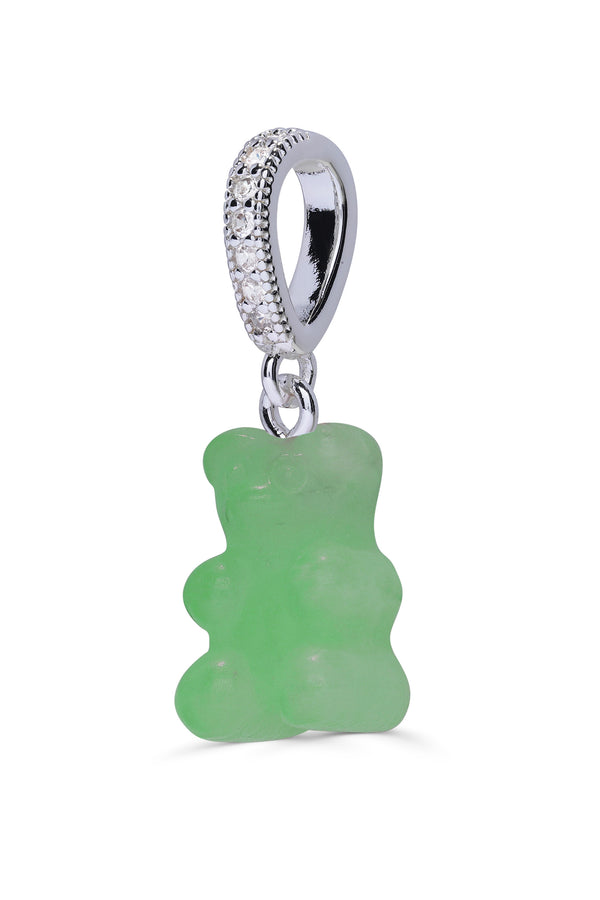 Crystal Haze Crystal Nostalgia Bear - Pave Connector - Silver Plated - Jade