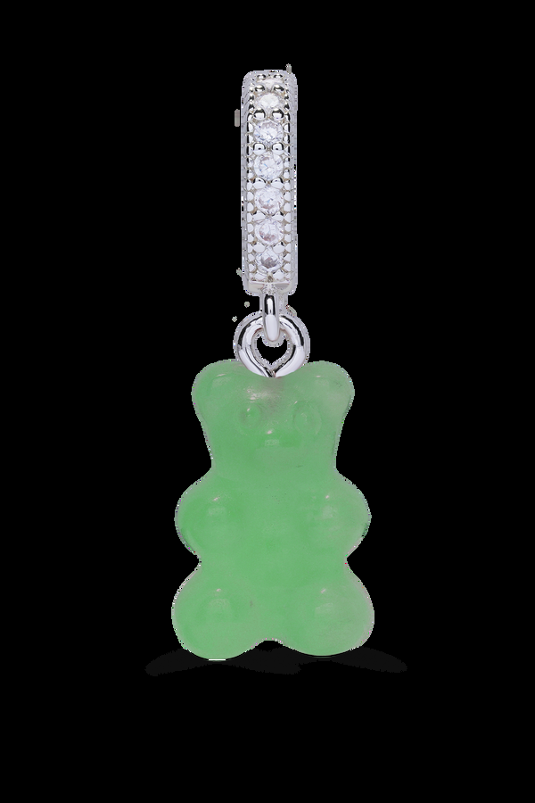 crystal haze Crystal Nostalgia Bear - Pave Connector - Silver plated - Jade