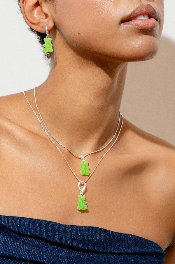 Crystal Haze Fizzy Nostalgia Bear - Classic Connector - Silver Plated - Sour Apple