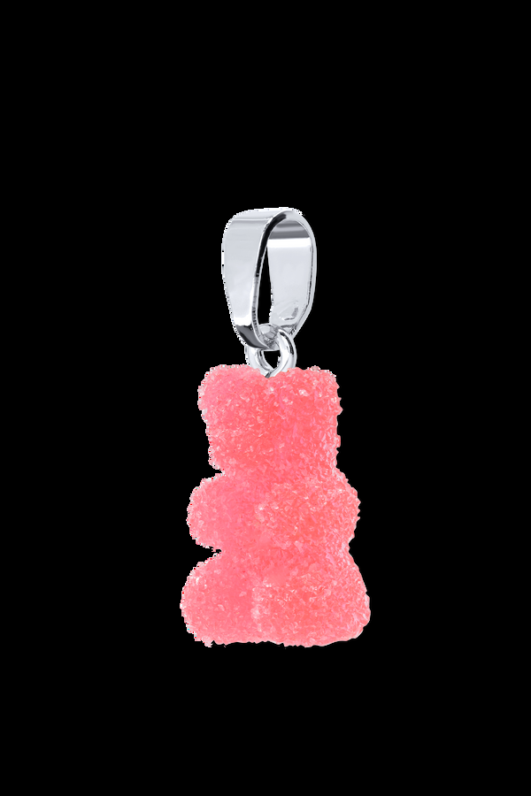 Crystal Haze Fizzy Nostalgia Bear - Classic Connector - Silver Plated - Cherry