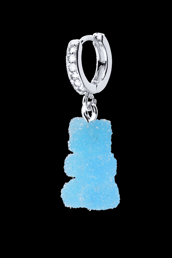 crystal haze Fizzy Nostalgia bear hoop - Silver plated - Blueberry