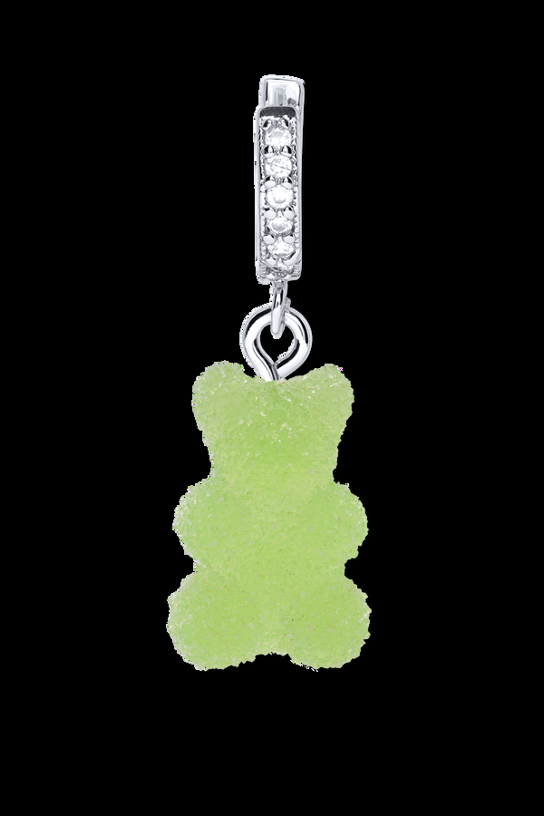 Crystal Haze Fizzy Nostalgia Bear Hoop - Silver Plated - Sour Apple