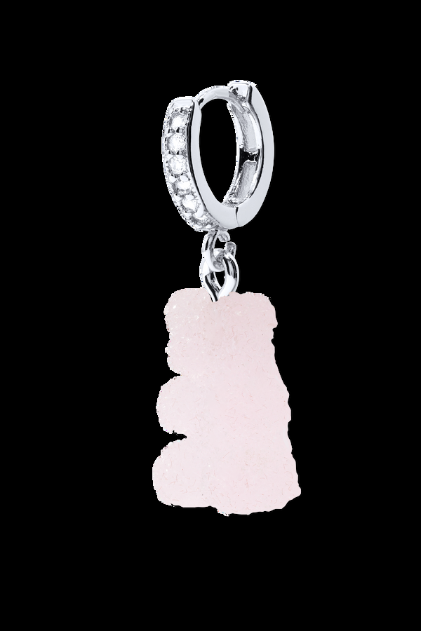 crystal haze Fizzy Nostalgia bear hoop - Silver plated - Strawberry
