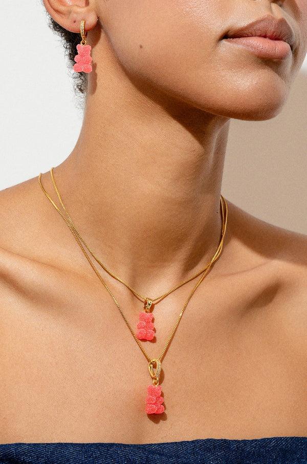 Crystal Haze Fizzy Nostalgia Bear - Pave Connector - Cherry