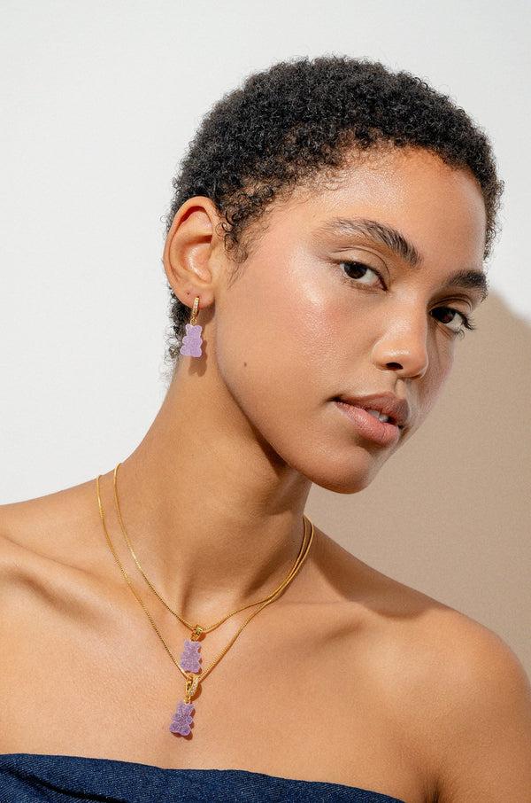 Crystal Haze Fizzy Nostalgia Bear - Pave Connector - Grape