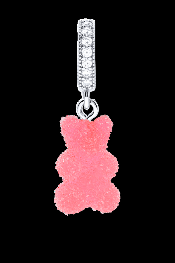 crystal haze Fizzy Nostalgia bear - Pave connector - Silver plated - Cherry crystal haze Fizzy Nostalgia bear - Pave connector - Silver plated - Cherry