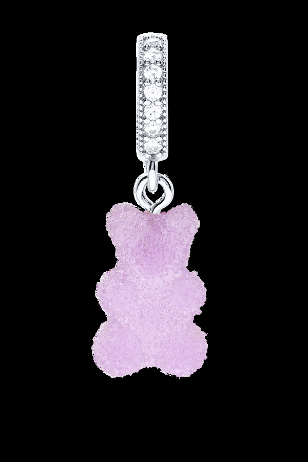 crystal haze Fizzy Nostalgia bear - Pave connector - Silver plated - Grape crystal haze Fizzy Nostalgia bear - Pave connector - Silver plated - Grape
