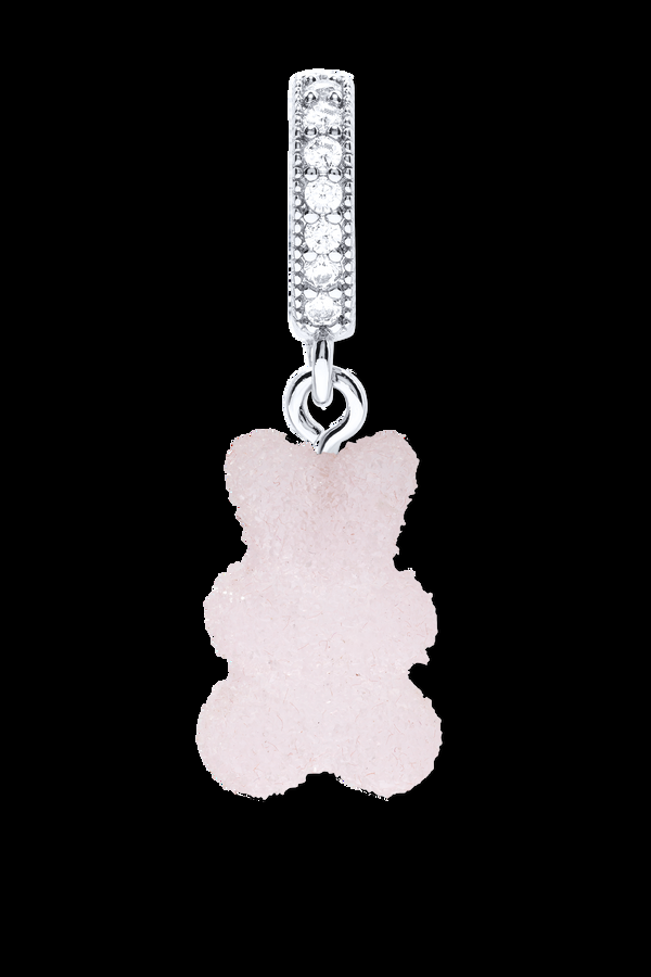 crystal haze Fizzy Nostalgia bear - Pave connector - Silver plated - Strawberry