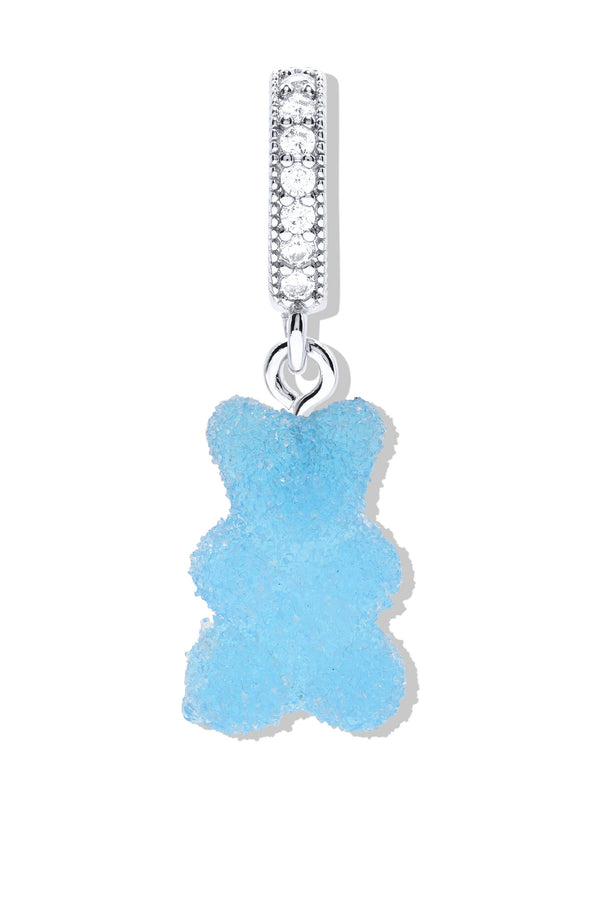 crystal haze Fizzy Nostalgia bear - Pave connector - Silver plated - Blueberry