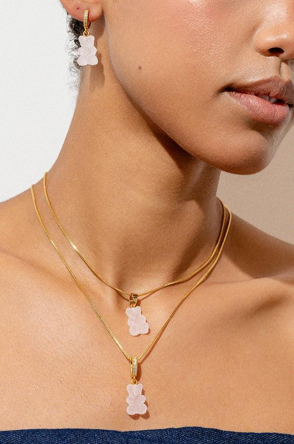 Crystal Haze Fizzy Nostalgia Bear - Pave Connector - Strawberry